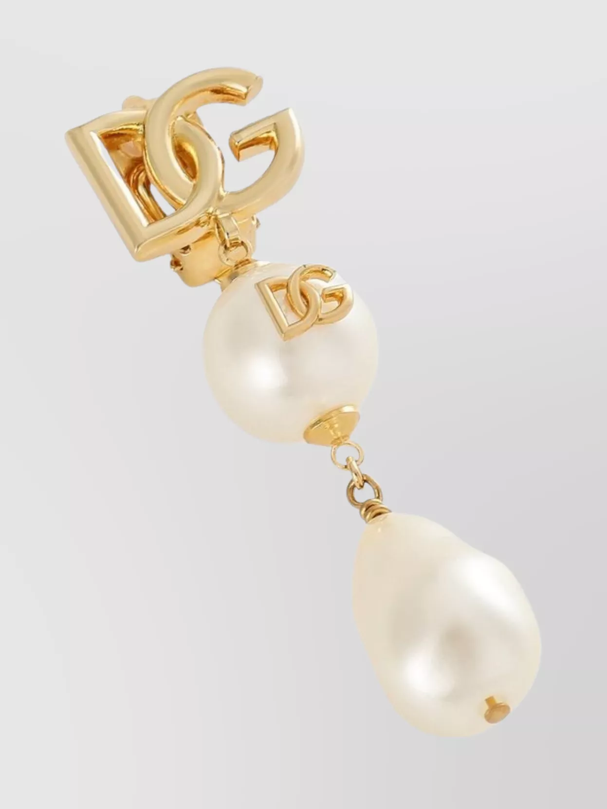 Dolce&Gabbana Drop Earrings With Teardrop Accents, Cabochons And Dg Logo