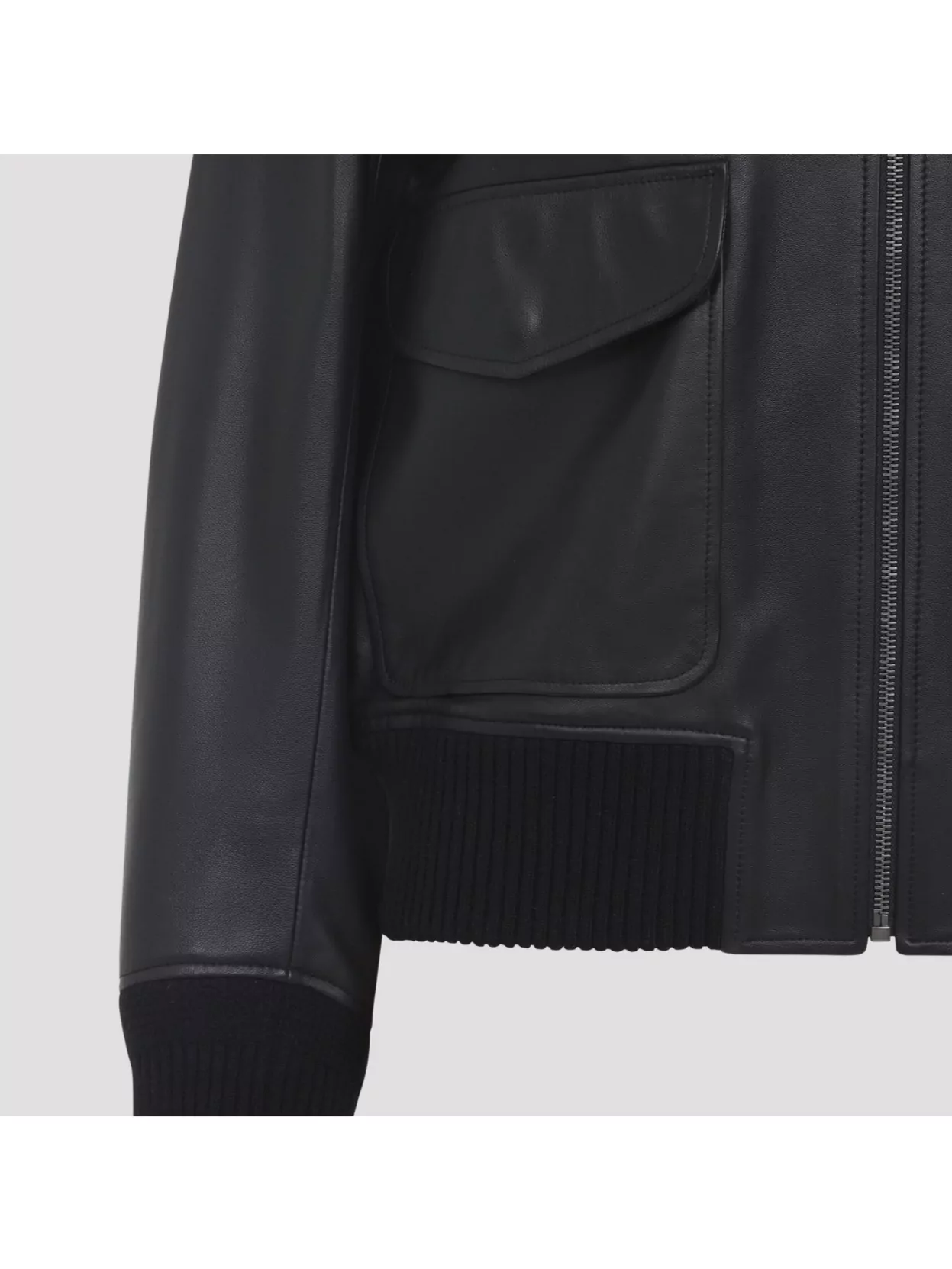 Ralph Lauren Collection Ribbed Cuff Bomber Jacket Featuring Pockets