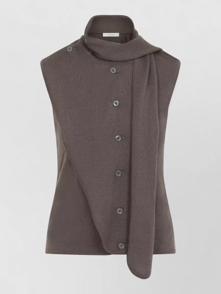 Lemaire Asymmetric Sleeveless Fine-Knit Vest