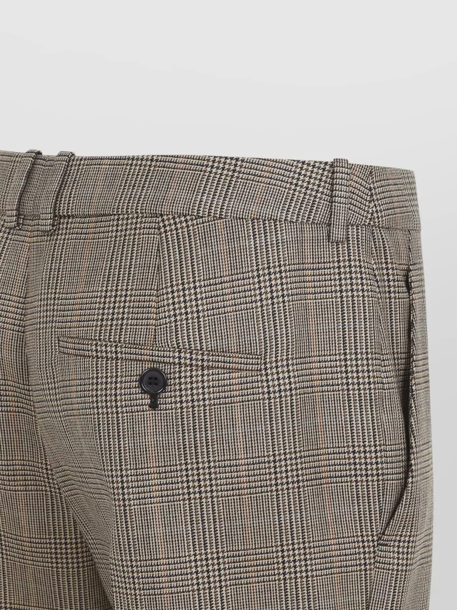Saint Laurent virgin wool prince of wales check low-rise flared suit trousers