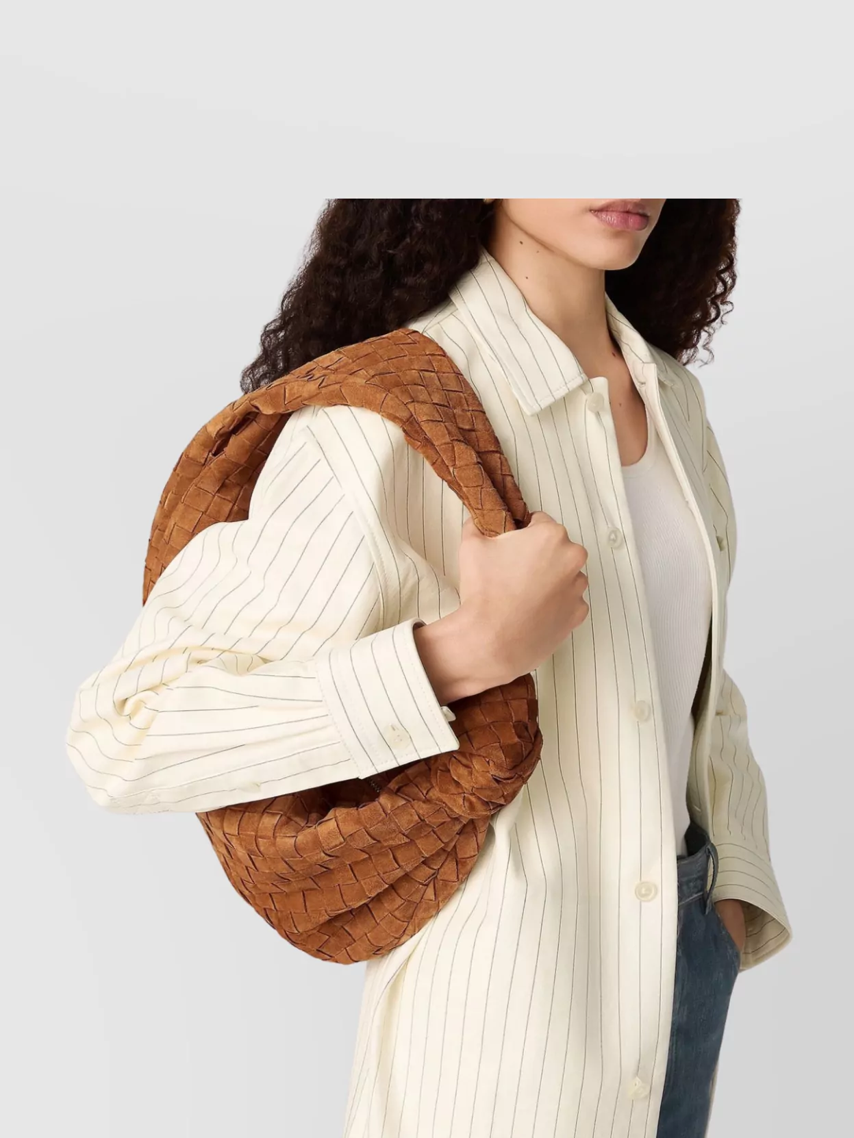 Bottega Veneta Suede Shoulder Bag Knotted Handle