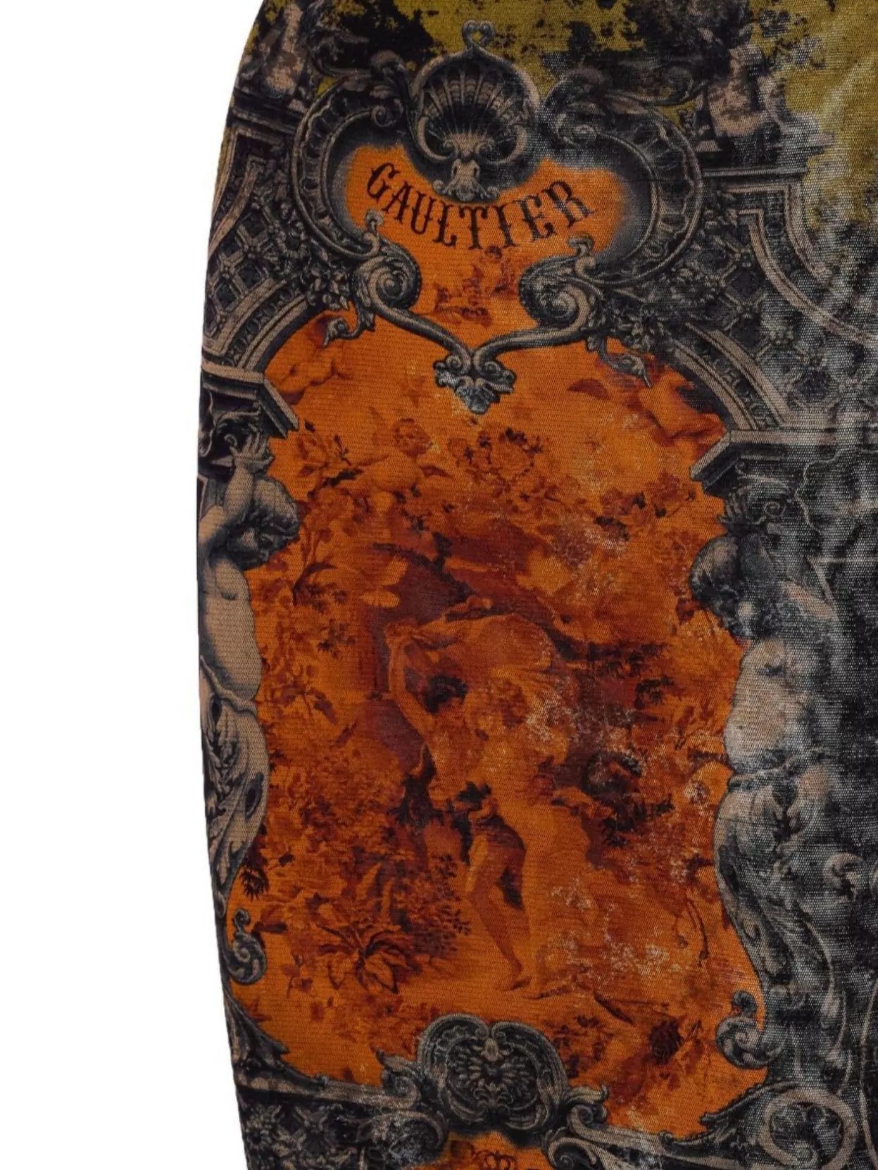 Jean Paul Gaultier Artistic Bodycon Long Skirt With Medaillon Print