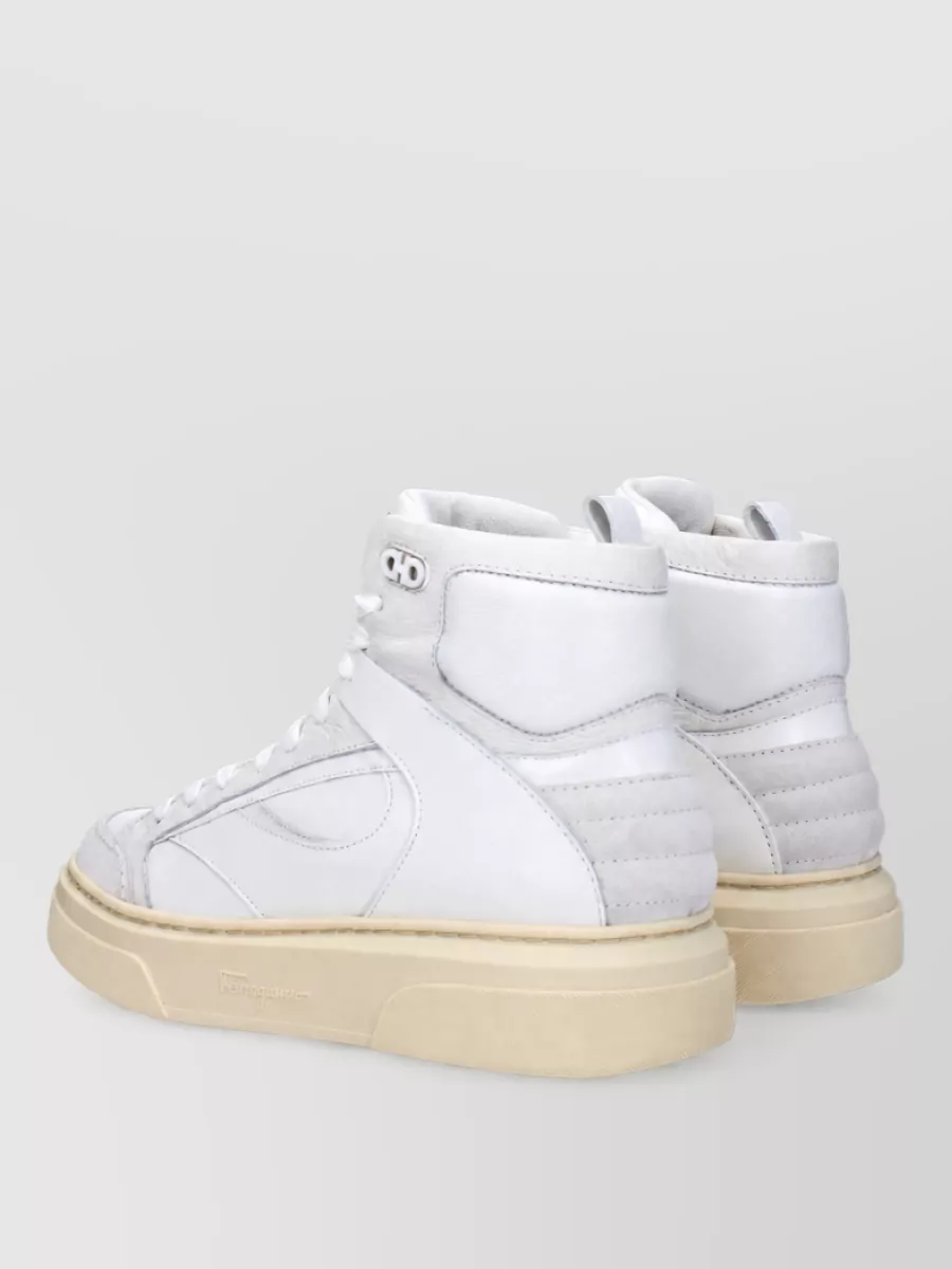Ferragamo Leather High-Top Sneakers
