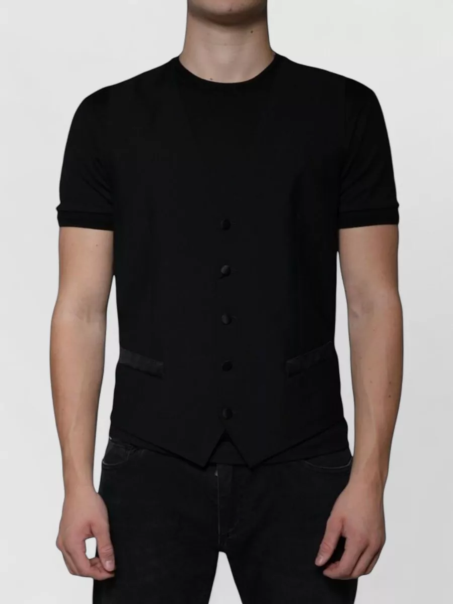 Dolce&Gabbana Wool silk v-neck waistcoat