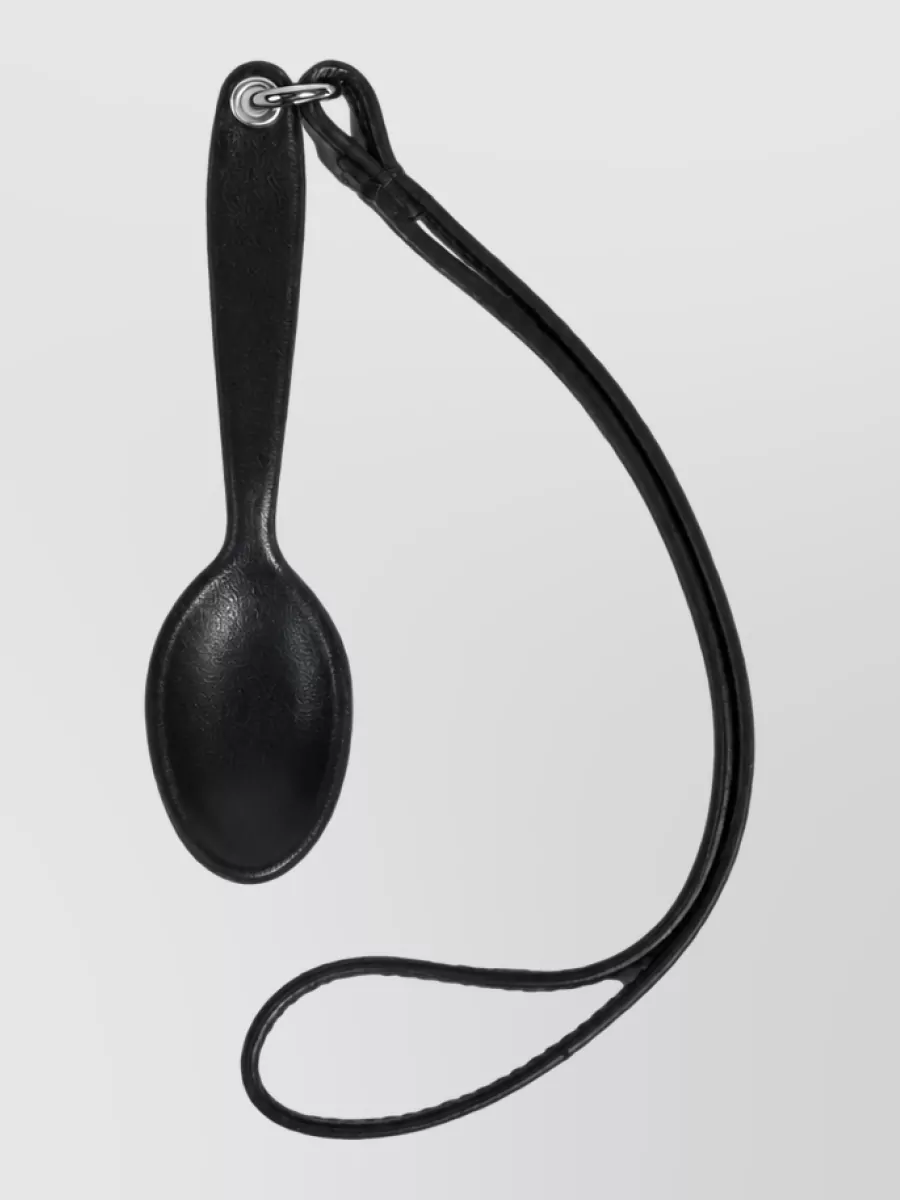 Maison Margiela Grained Leather Spoon Charm Keyring
