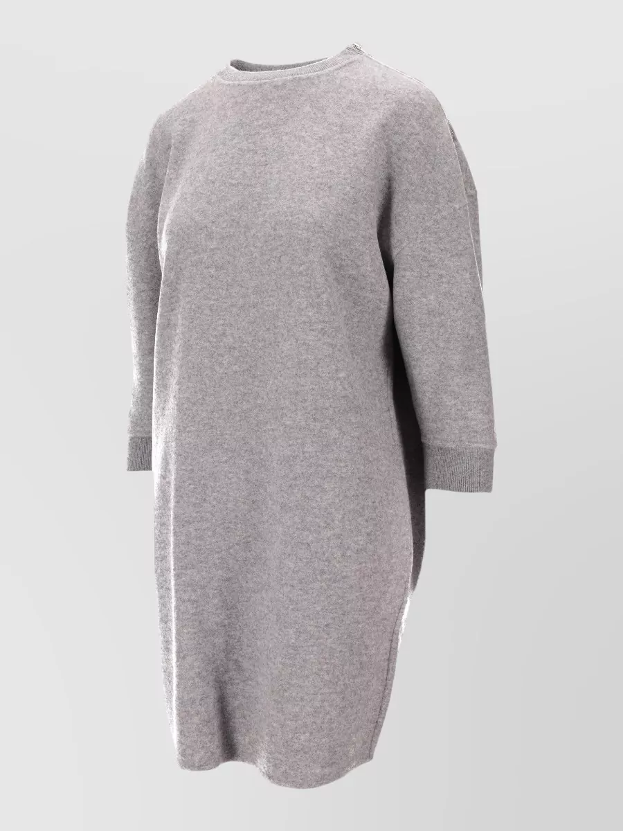 Max Mara Jersey Dress Three Quarter Sleeves Round Neck