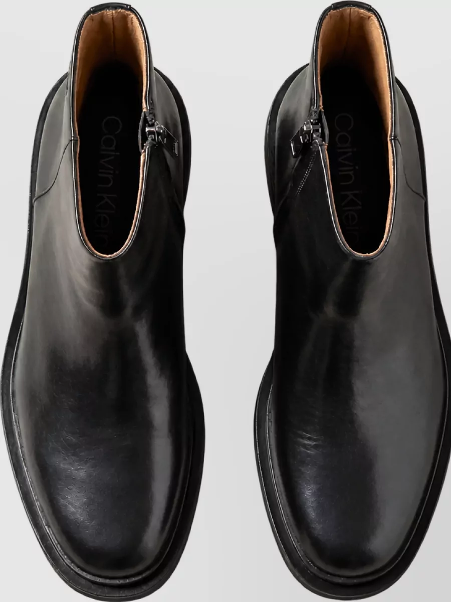 Calvin Klein Leather Zip Boots