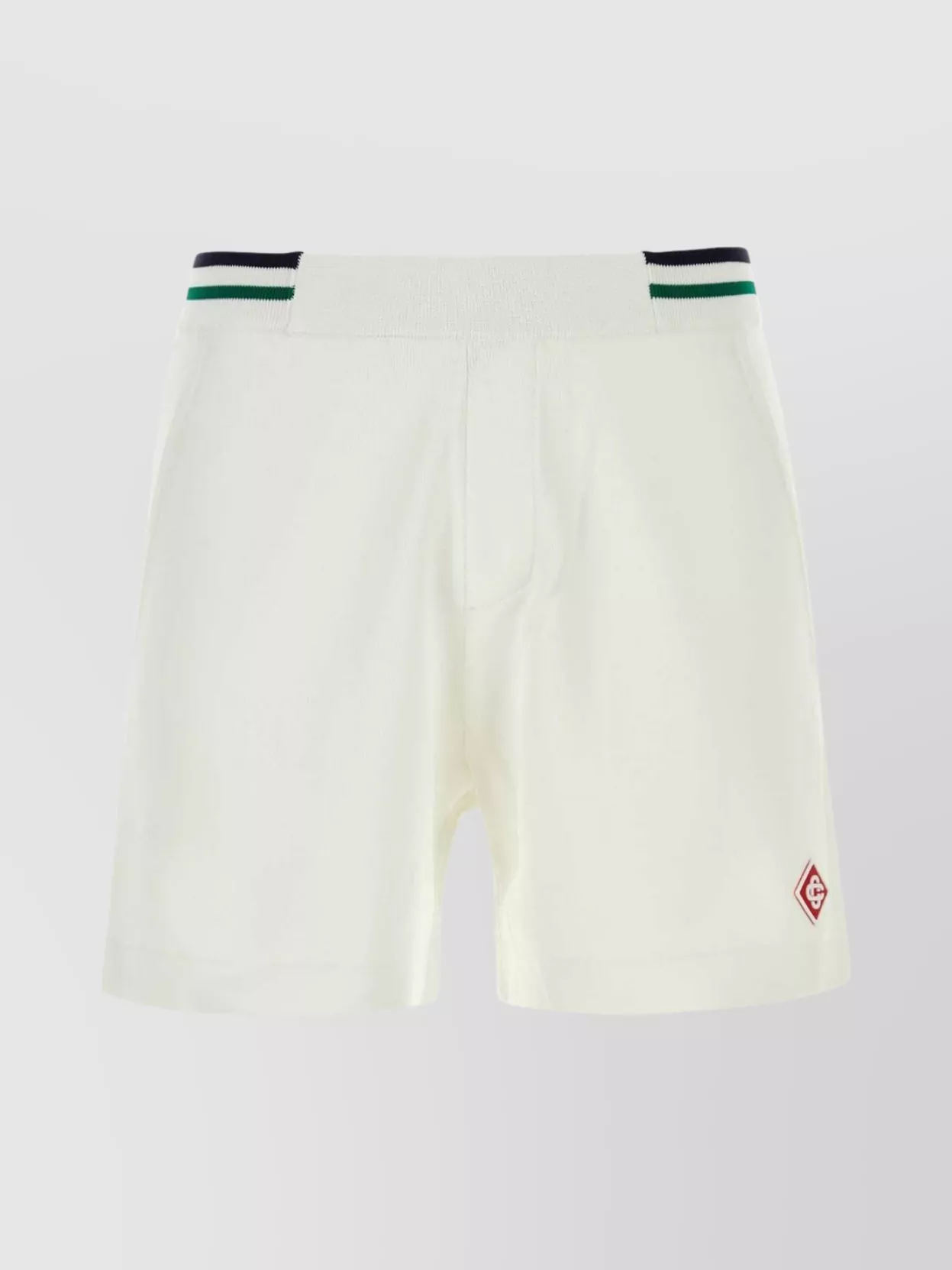 Shop Casablanca Viscose Blend Bermuda Shorts With Stripe Detail