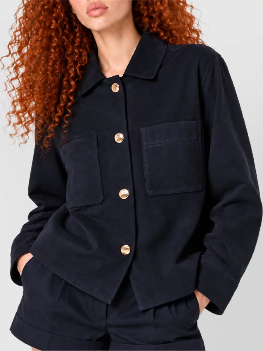 S Max Mara Leather Single Breasted Coat
