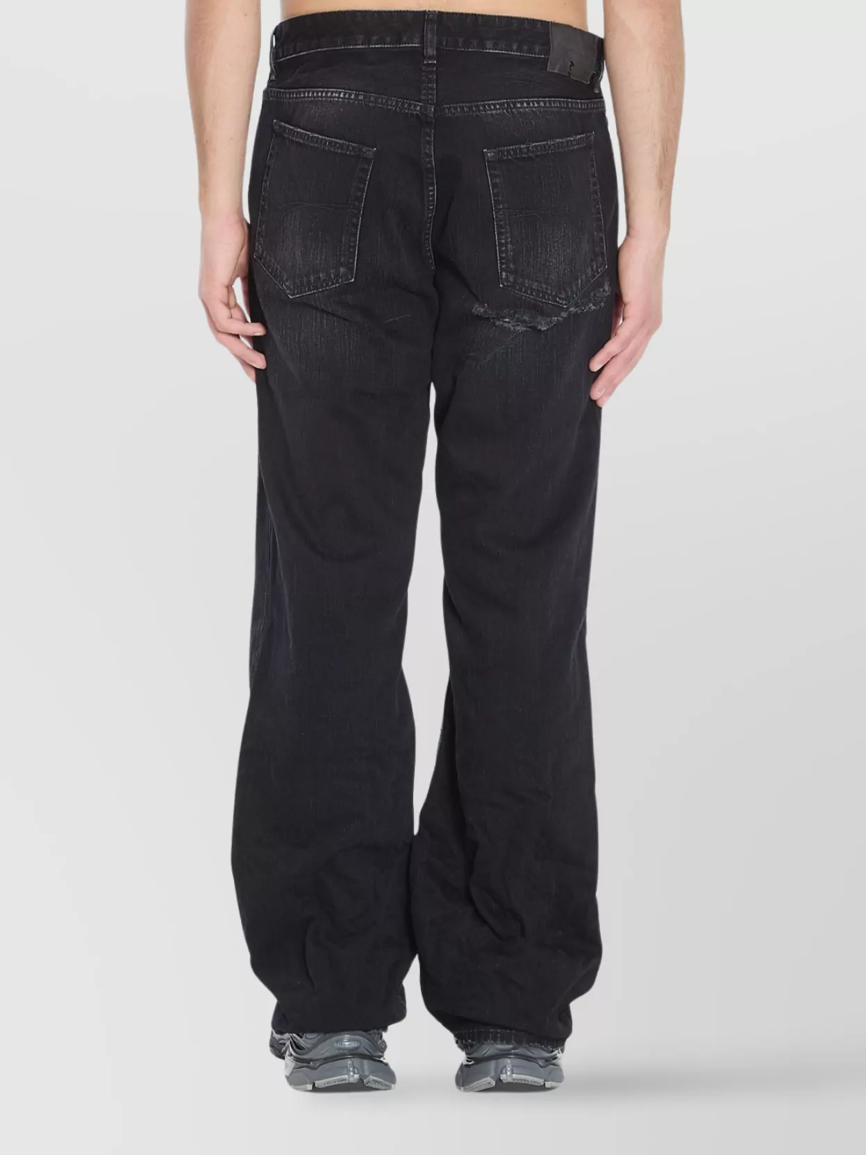 Balenciaga Relaxed Fit Distressed Denim Trousers