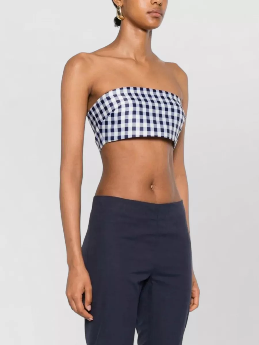 Self-Portrait Gingham Bandeau Bikini Top