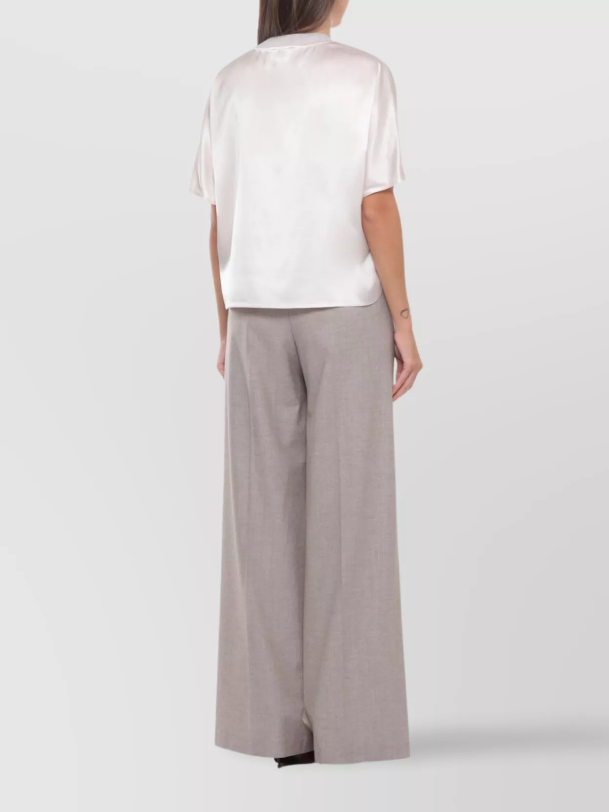 Peserico Silk Short Sleeve Relaxed Fit Top