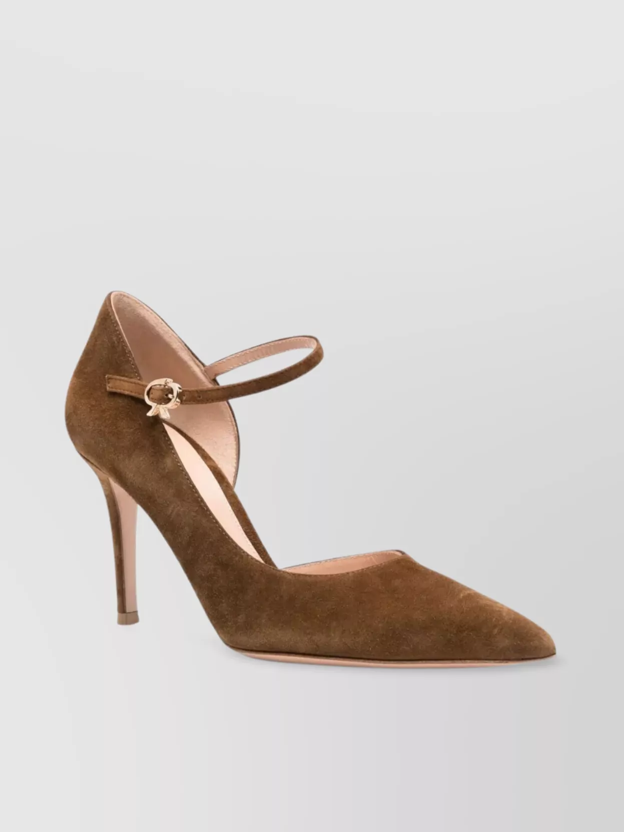 Gianvito Rossi Pointed Toe Suede Stiletto Heel Pumps In Brown