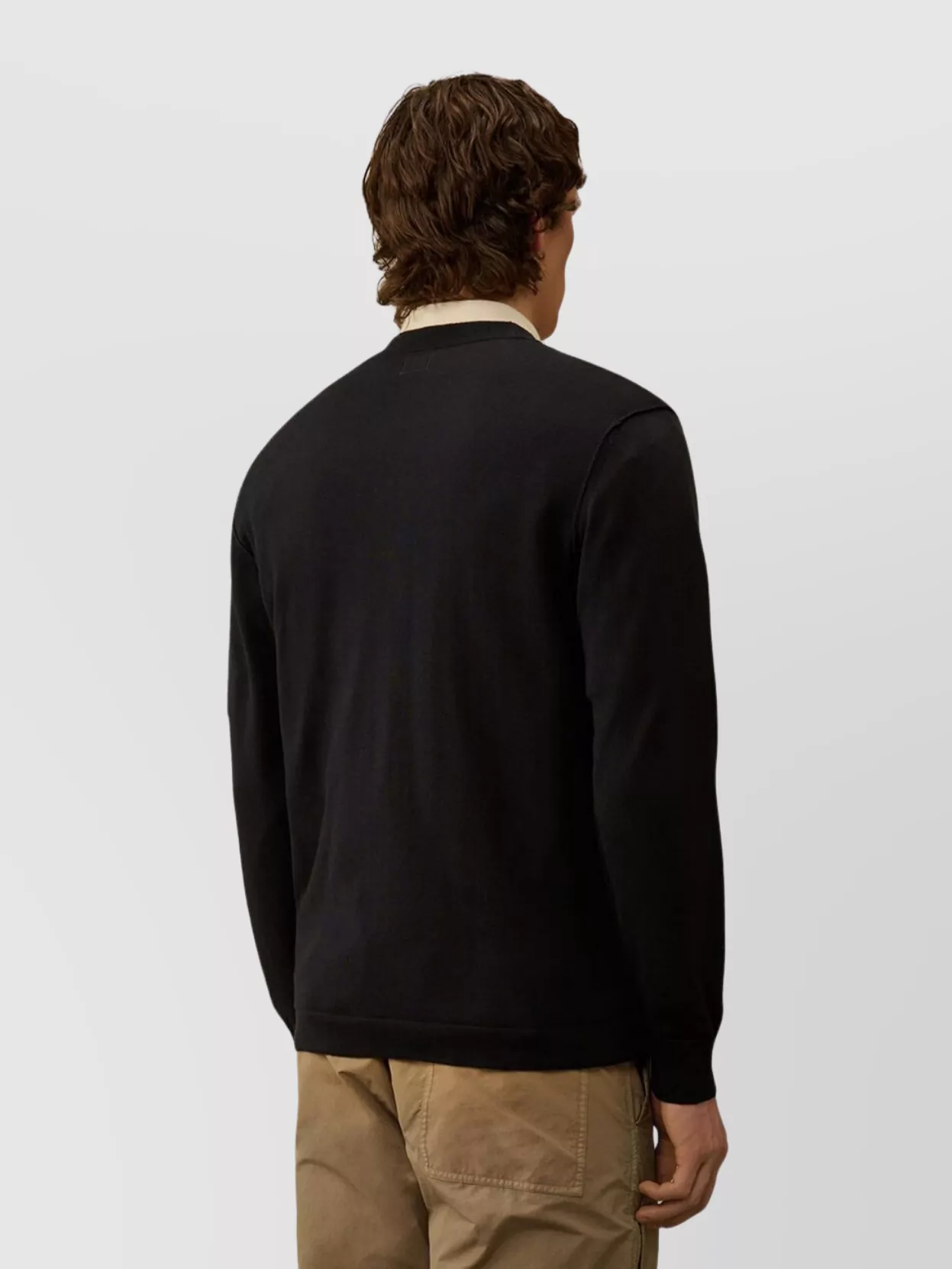 C.p. Company Crewneck Sweater Long Sleeves Patch Pocket