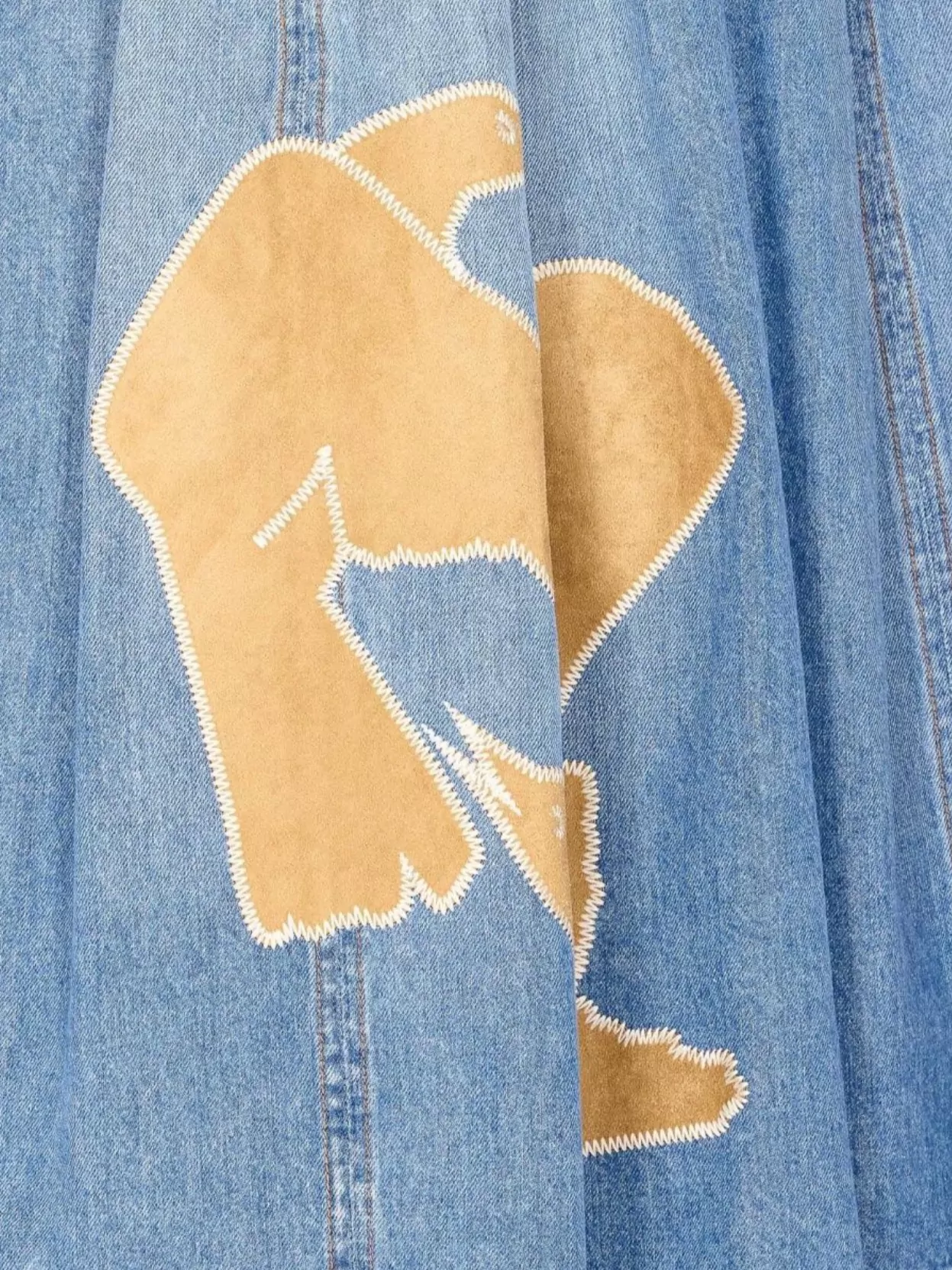 Marni Midi Denim Skirt Elastic Waistband