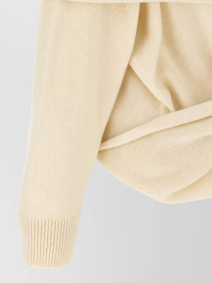 Armarium Cashmere Wool Draped Scarf-Effect Relaxed-Fit Sweater