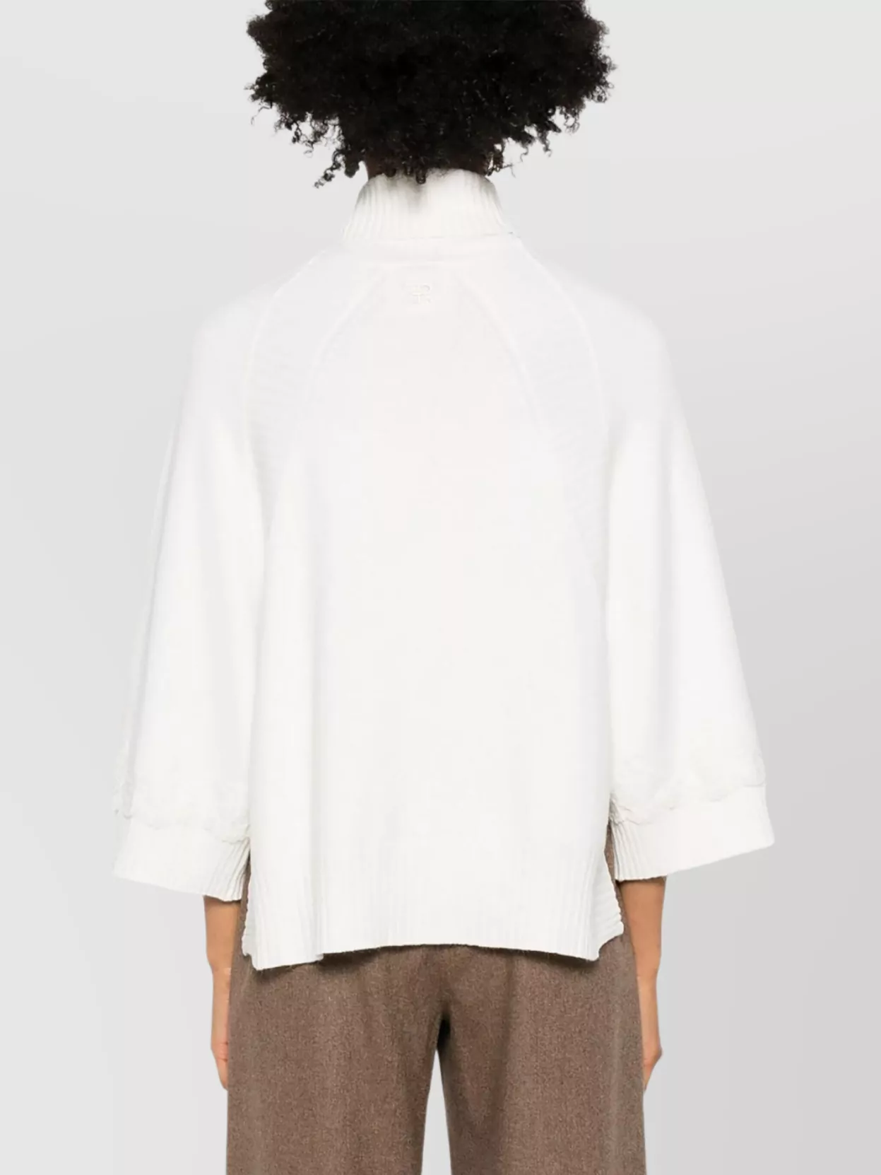 Ermanno Firenze Textured Knit Turtleneck Raglan Sleeve Design