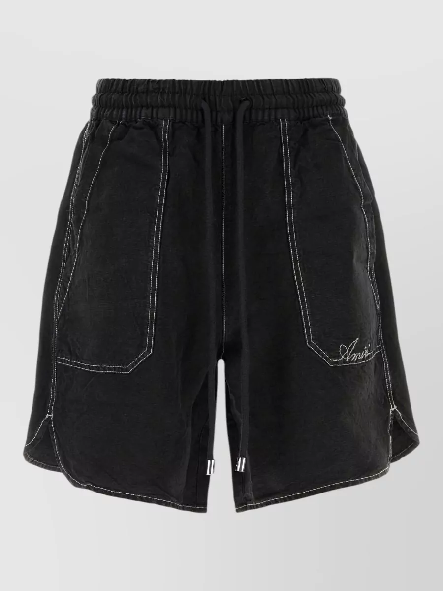 Amiri linen blend bermuda shorts