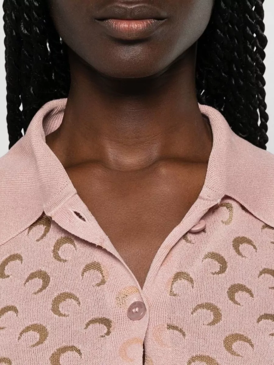 Marine Serre Ribbed Moon Pattern Cardigan