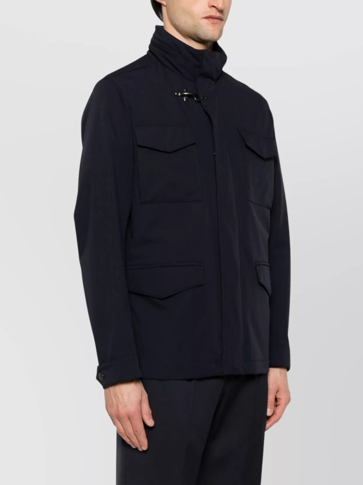 Fay Hooded Jacket With Adjustable Neck Strap