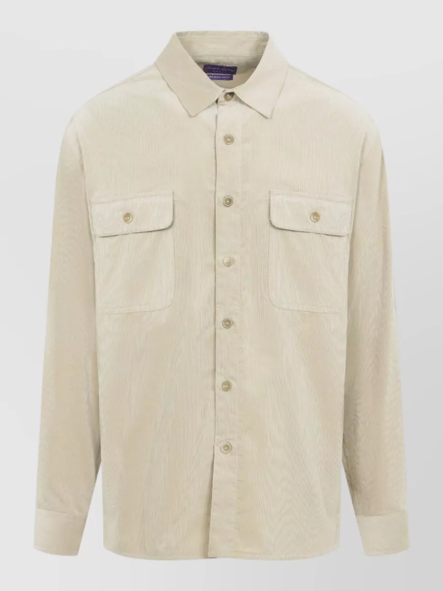 Ralph Lauren Purple Label corduroy wide-wale relaxed-fit long-sleeve shirt