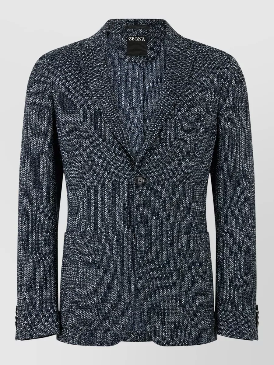 Zegna cashmere silk linen single-breasted slim-fit suit jacket