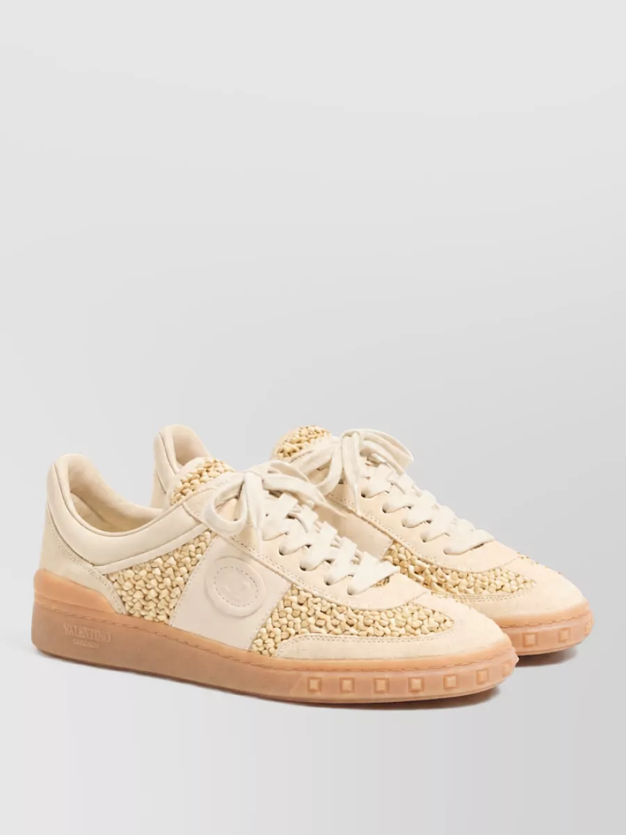 Valentino leather lace-up sneakers