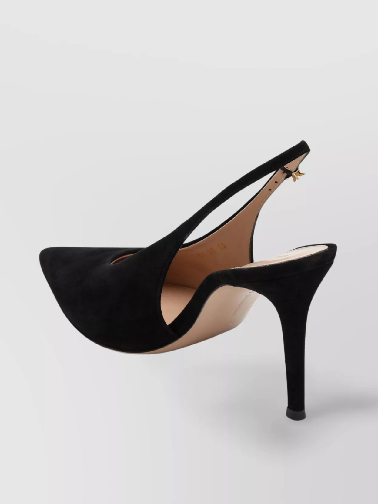 Gianvito Rossi High Suede Slingback With Buckle Detail In Black