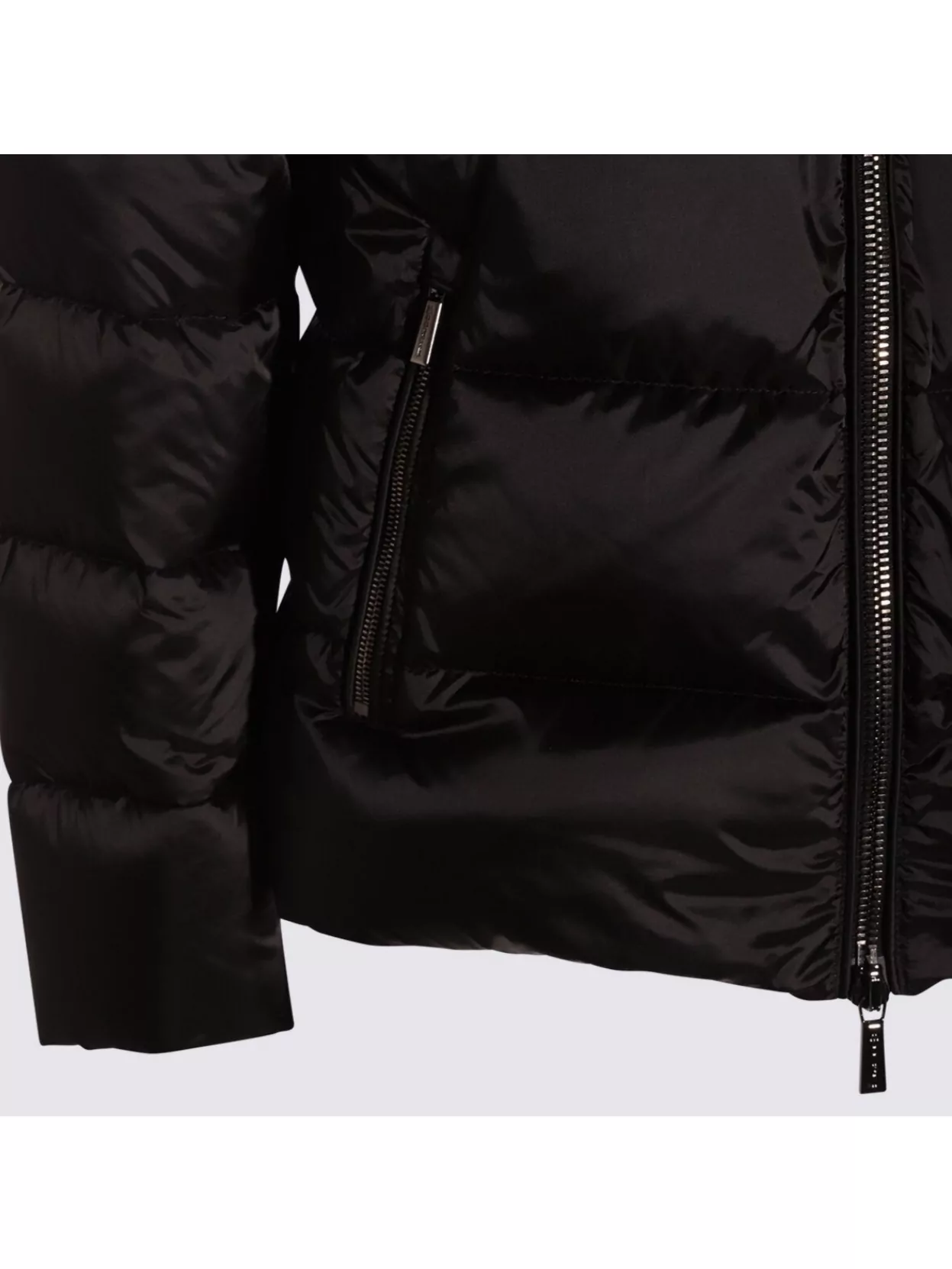 Moorer Hooded Quilted Down Jackets With Side Pockets In Black