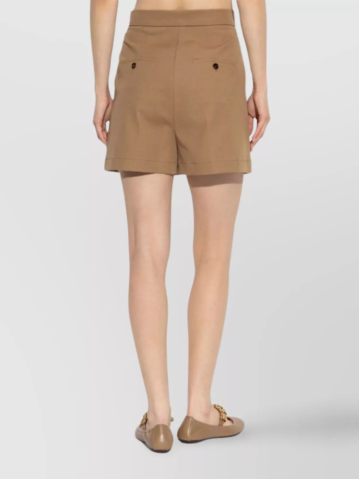 Max Mara Tailored Shorts With Pockets And Pleats In Neutral