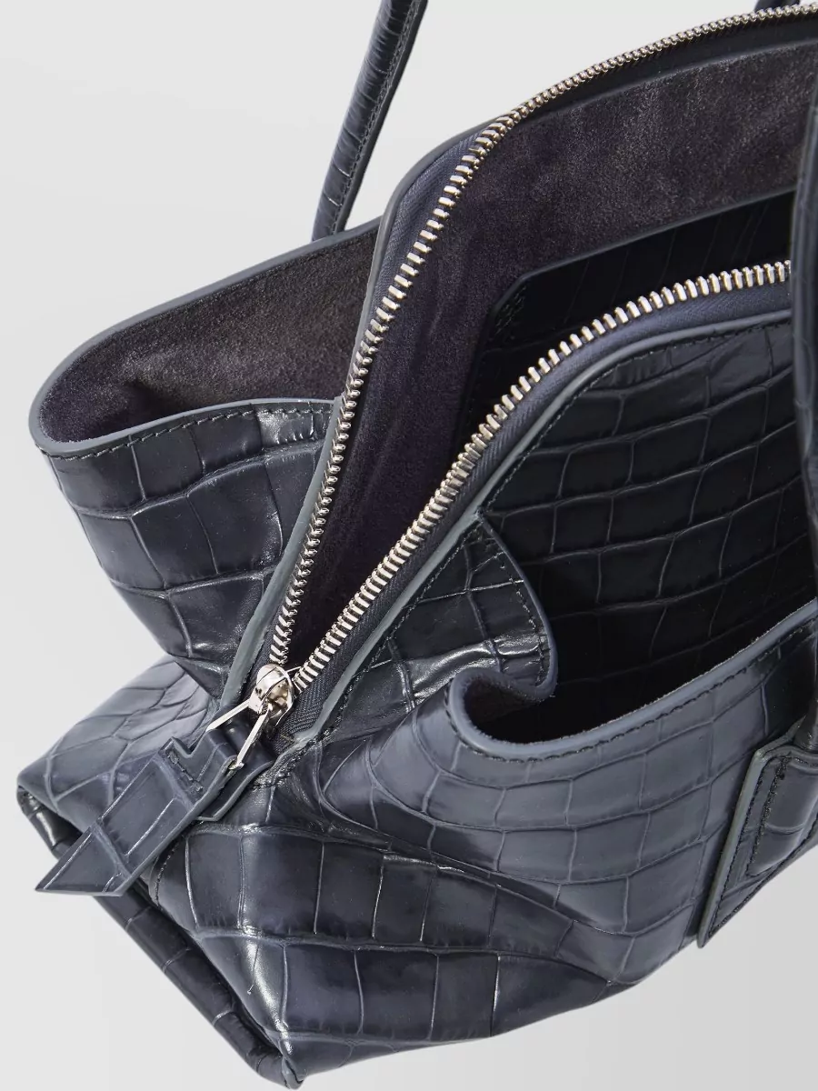 The Attico Passeggiata Small Crocodile Print Shoulder Bag
