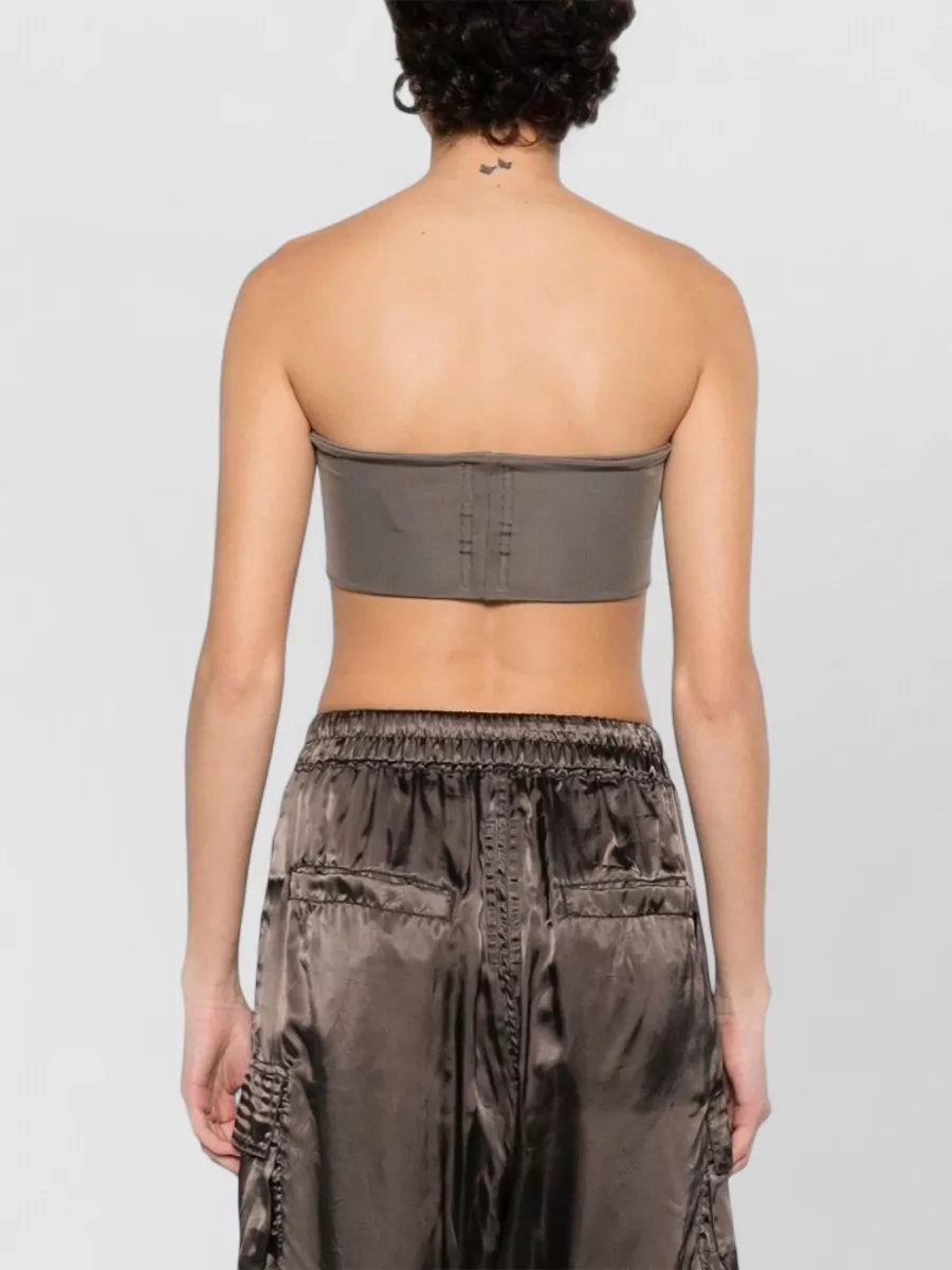 Rick Owens Bandeau Strapless Metallic Effect Cropped Top