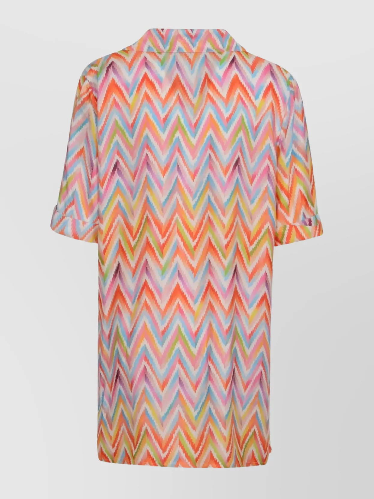 Missoni Stylish Short Sleeve Dress With Notched Collar In Pink