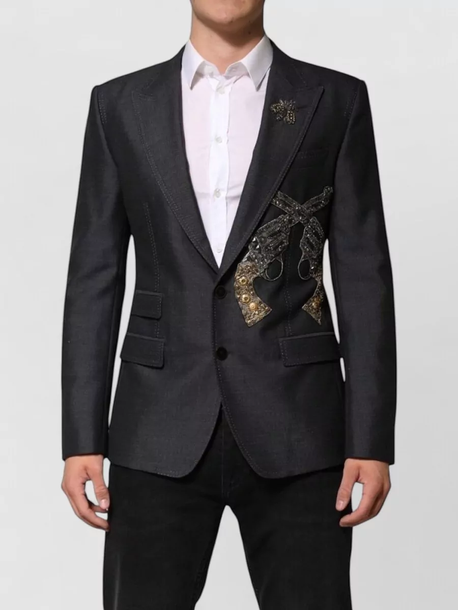 Dolce&Gabbana Wool-blend embroidered blazer