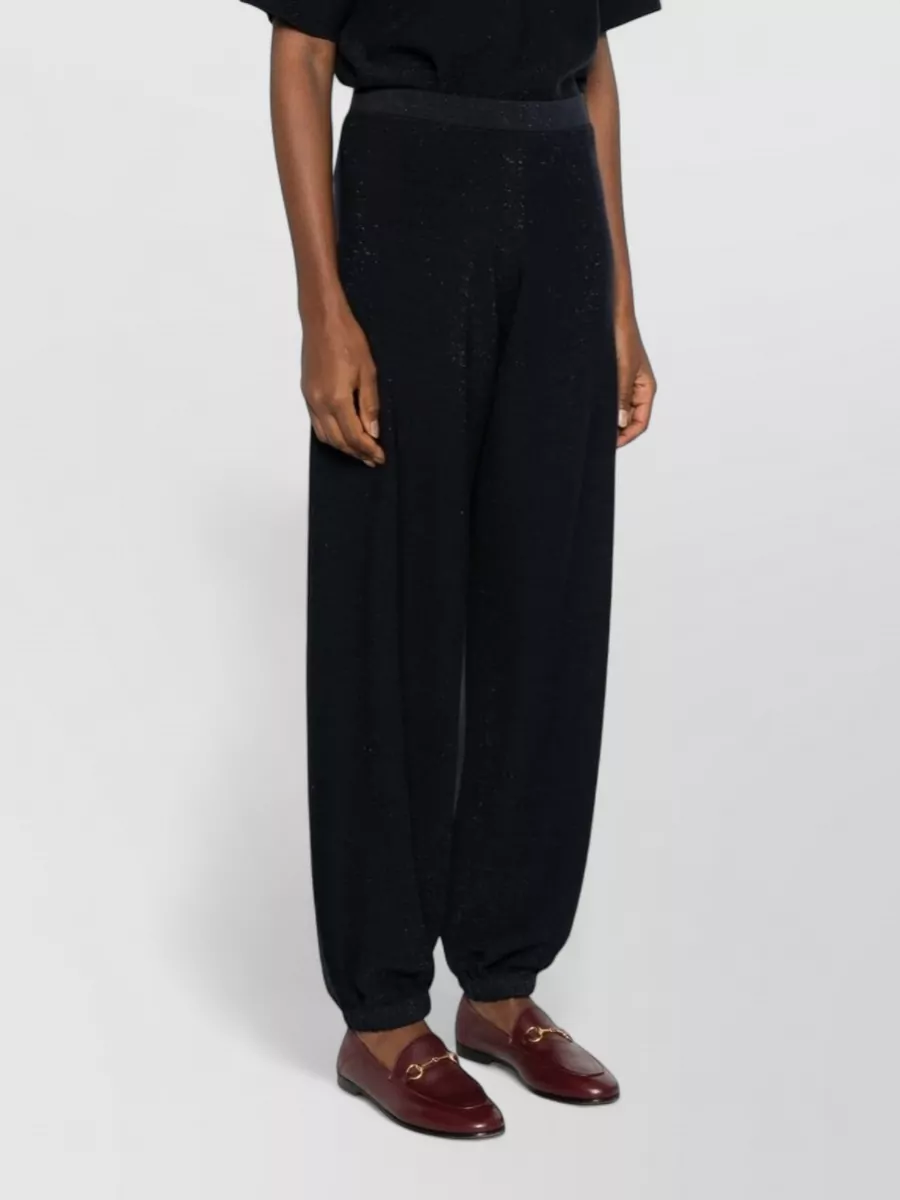 Fabiana Filippi Wool Cotton Trousers Elasticated Cuffs Waistband