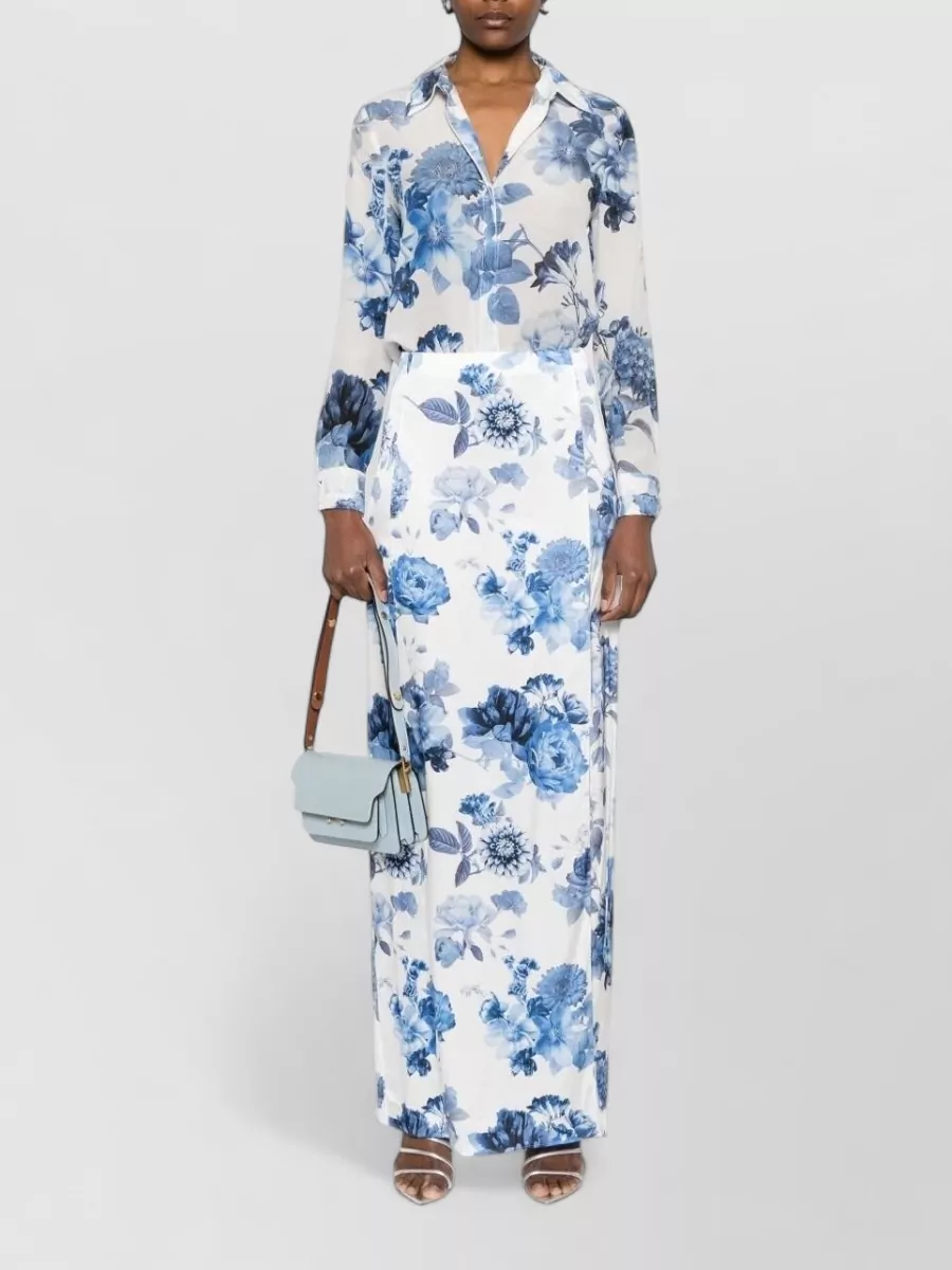 Alice + Olivia Floral-Print Silk Shirt