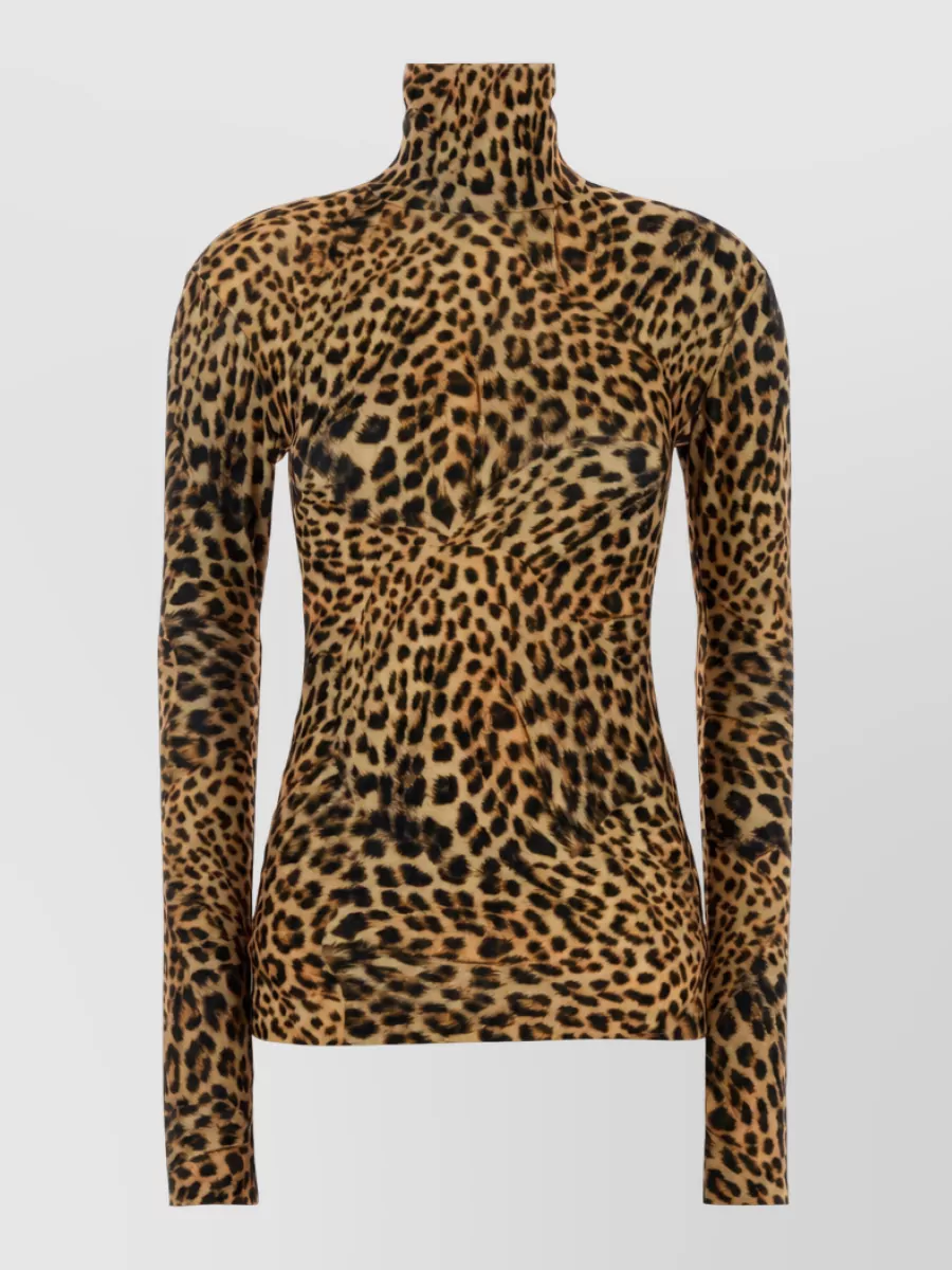 Norma Kamali printed jersey top