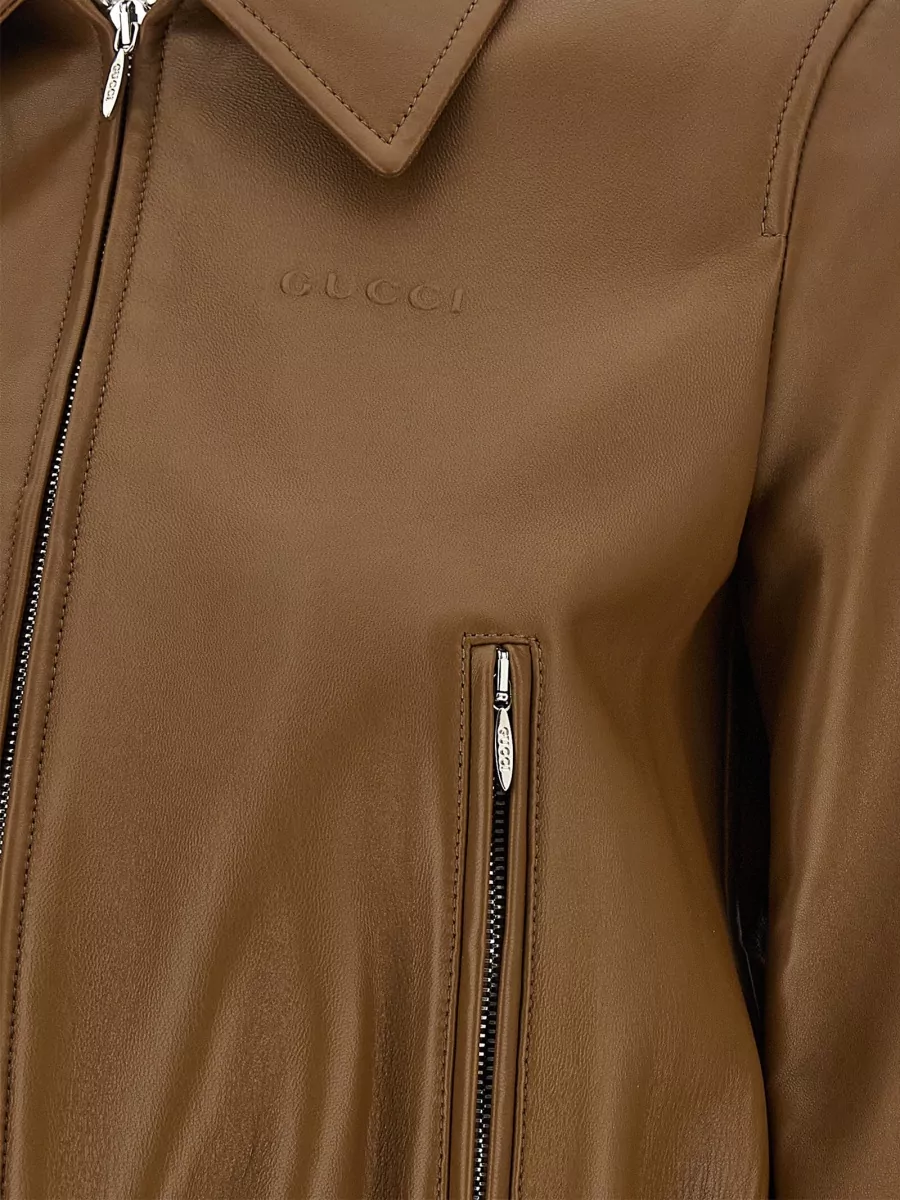 Gucci Lamb Leather Cropped Jacket