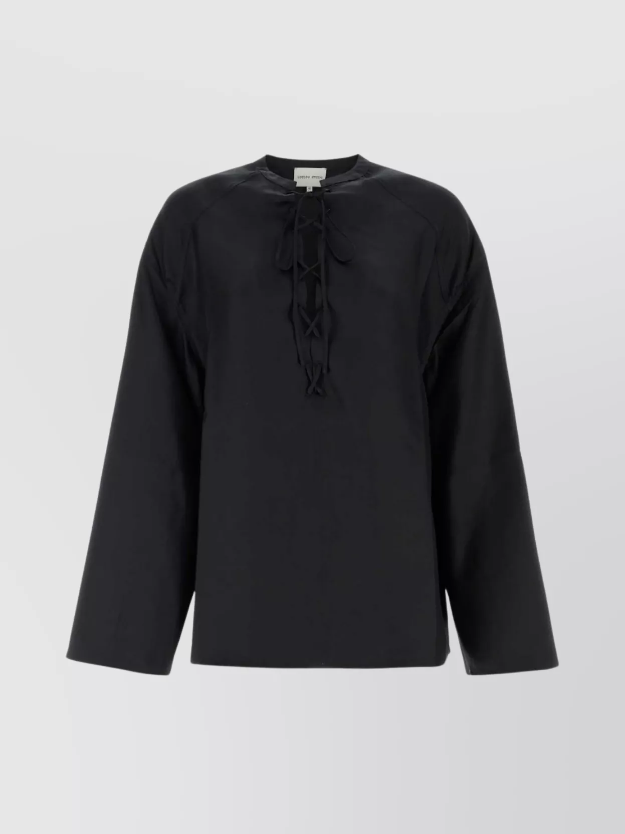 Shop Loulou Silk Blouse With 3/4 Sleeves And Tie Detail