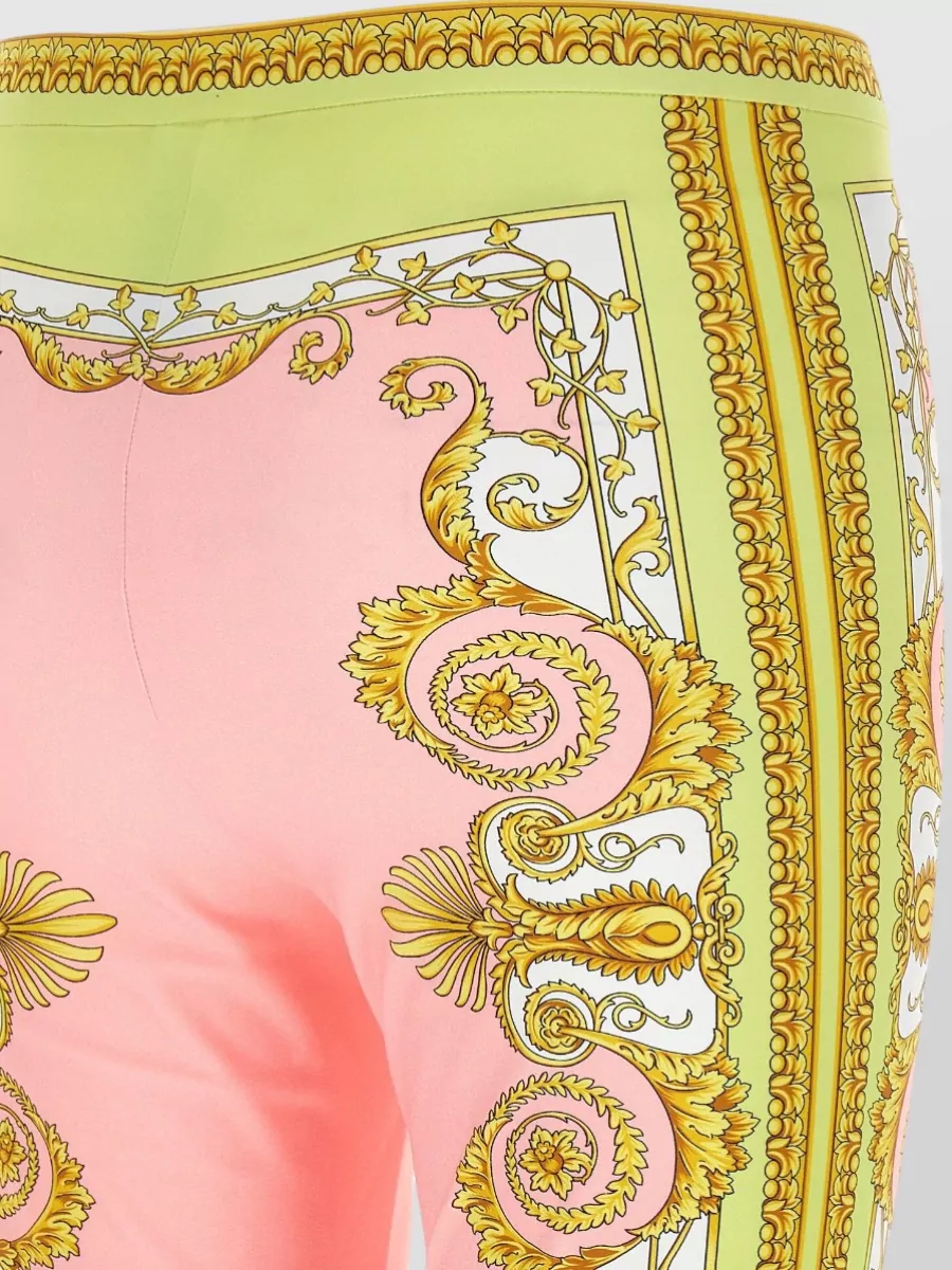 Versace Barocco Stretch Leggings Slim Cut Waistband