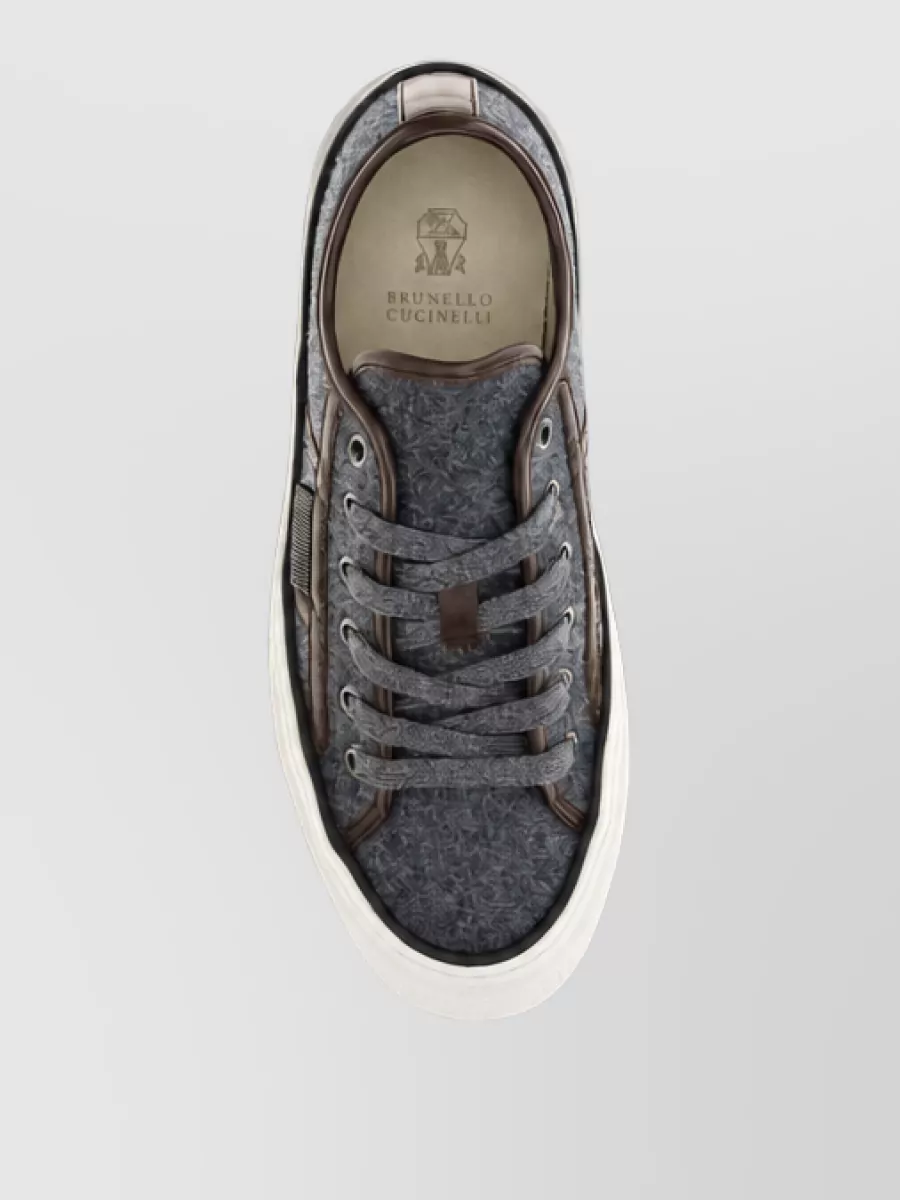 Brunello Cucinelli Suede Leather Low Top Sneakers