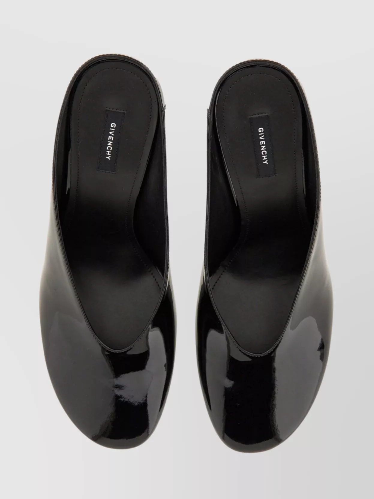 Givenchy Glossy Finish Curved Heel Pointed Toe Mules