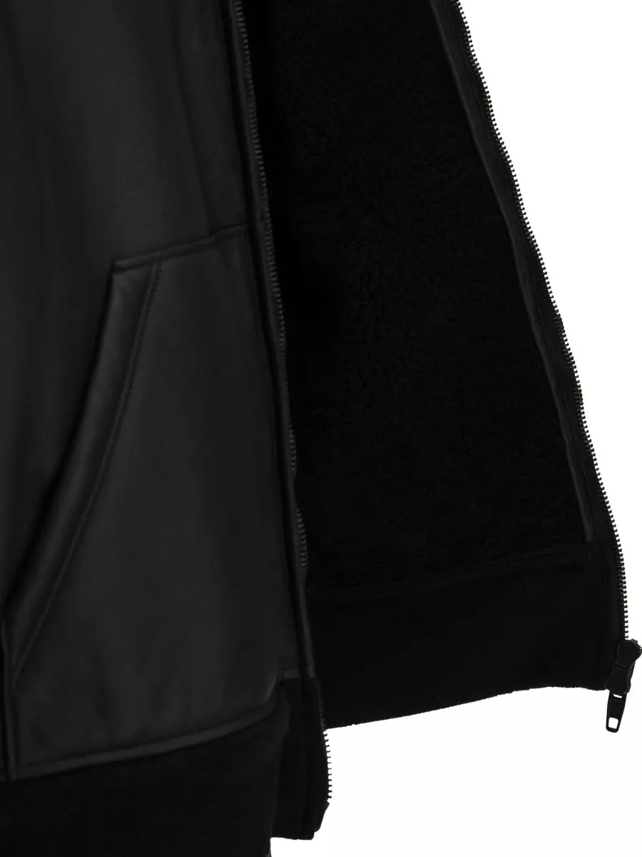 Balenciaga Lamb Leather Hooded Shearling Coat