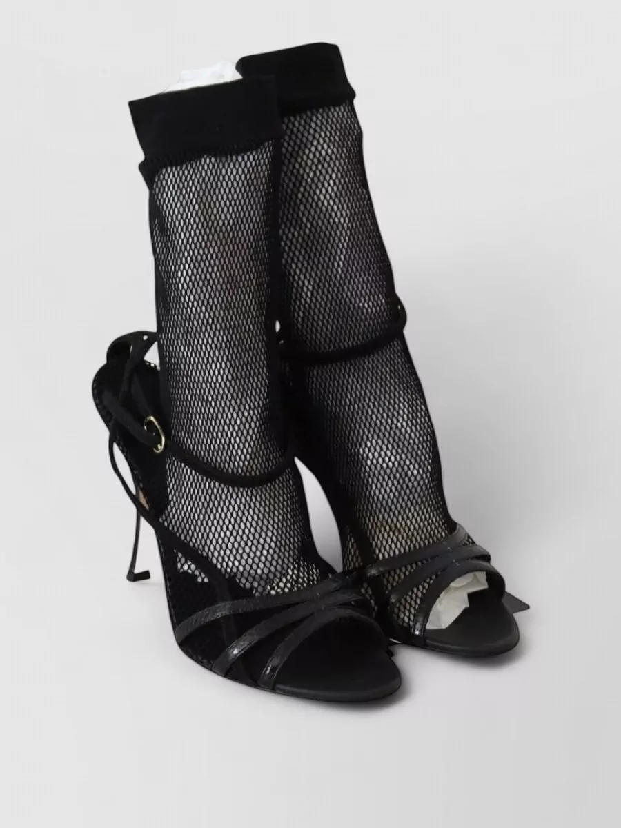 Dolce&Gabbana leather mesh sandal boots