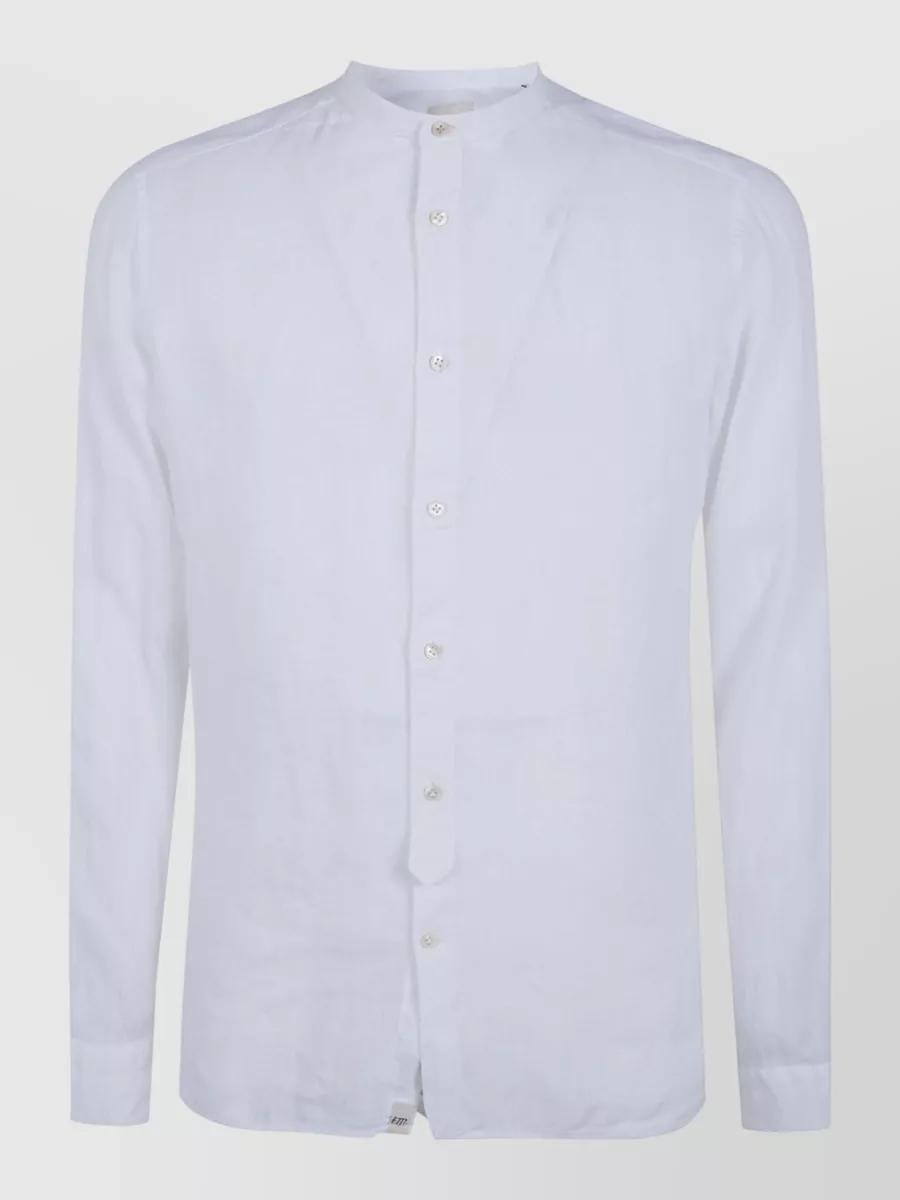 Tintoria Mattei linen mandarin collar shirt