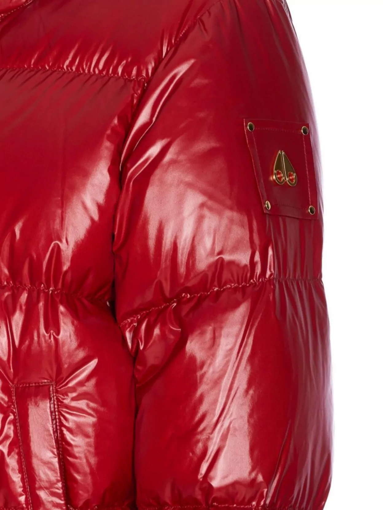Moose Knuckles Quilted Hooded Jacket Zip Pockets In Red