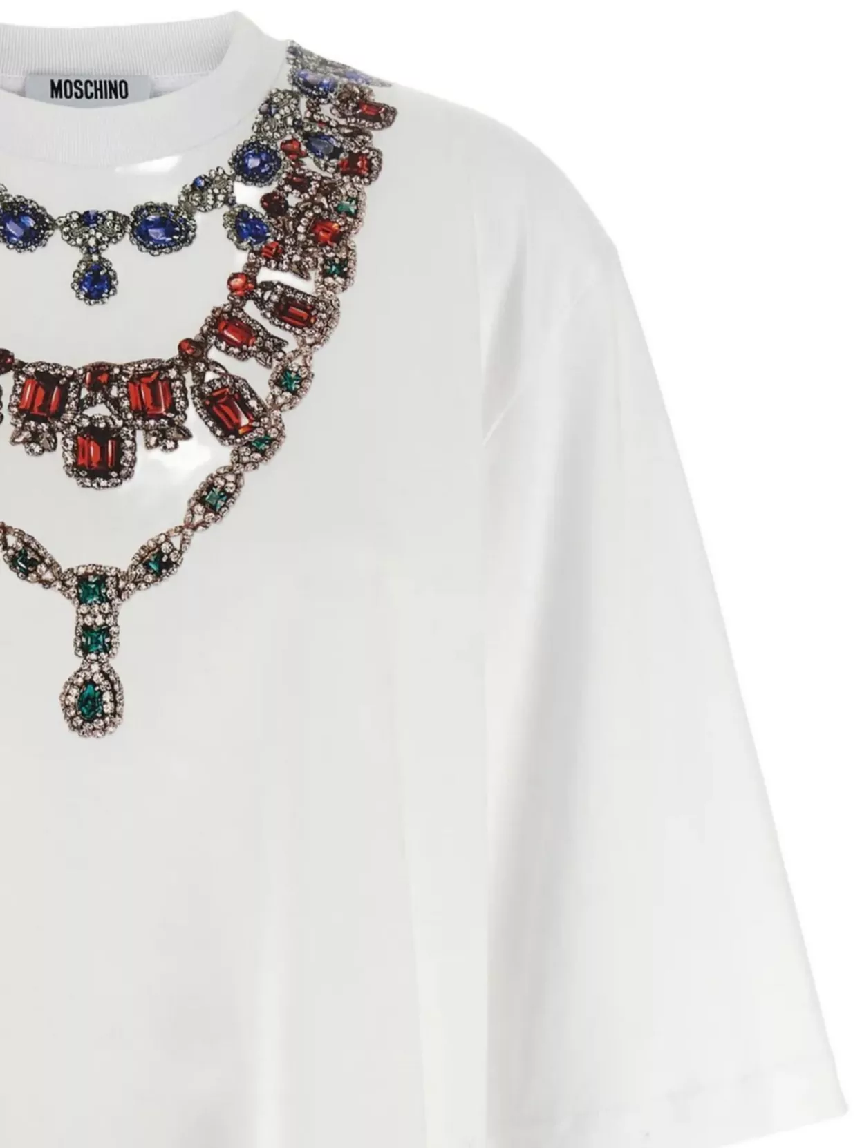 Moschino Embellished Neckline Short Sleeves Top
