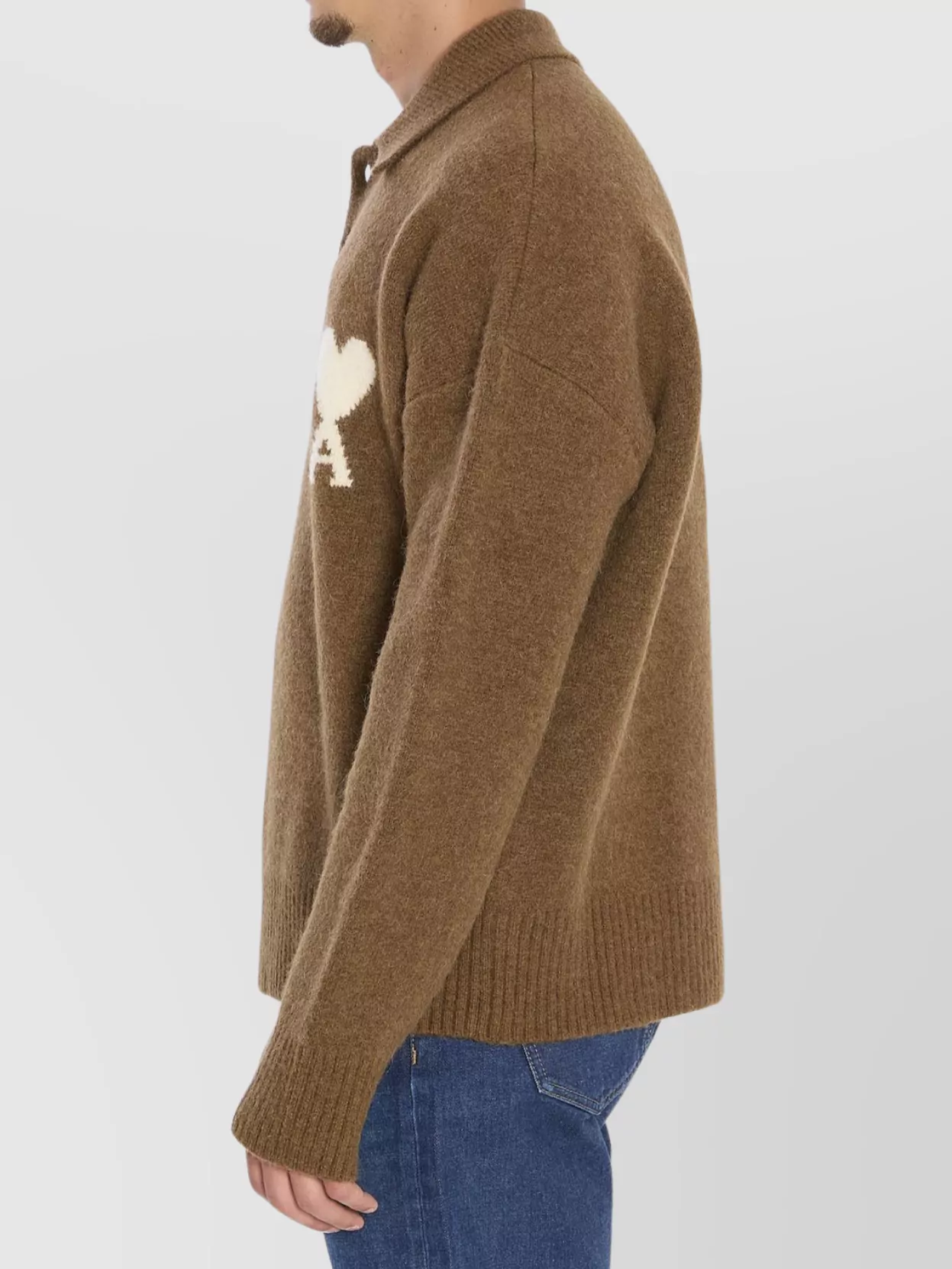 Ami Paris Polo Knitwear Featuring Felted Effect