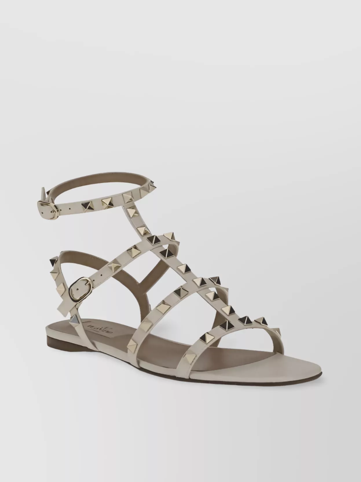 Valentino Garavani Round Toe Studded Leather Sandals