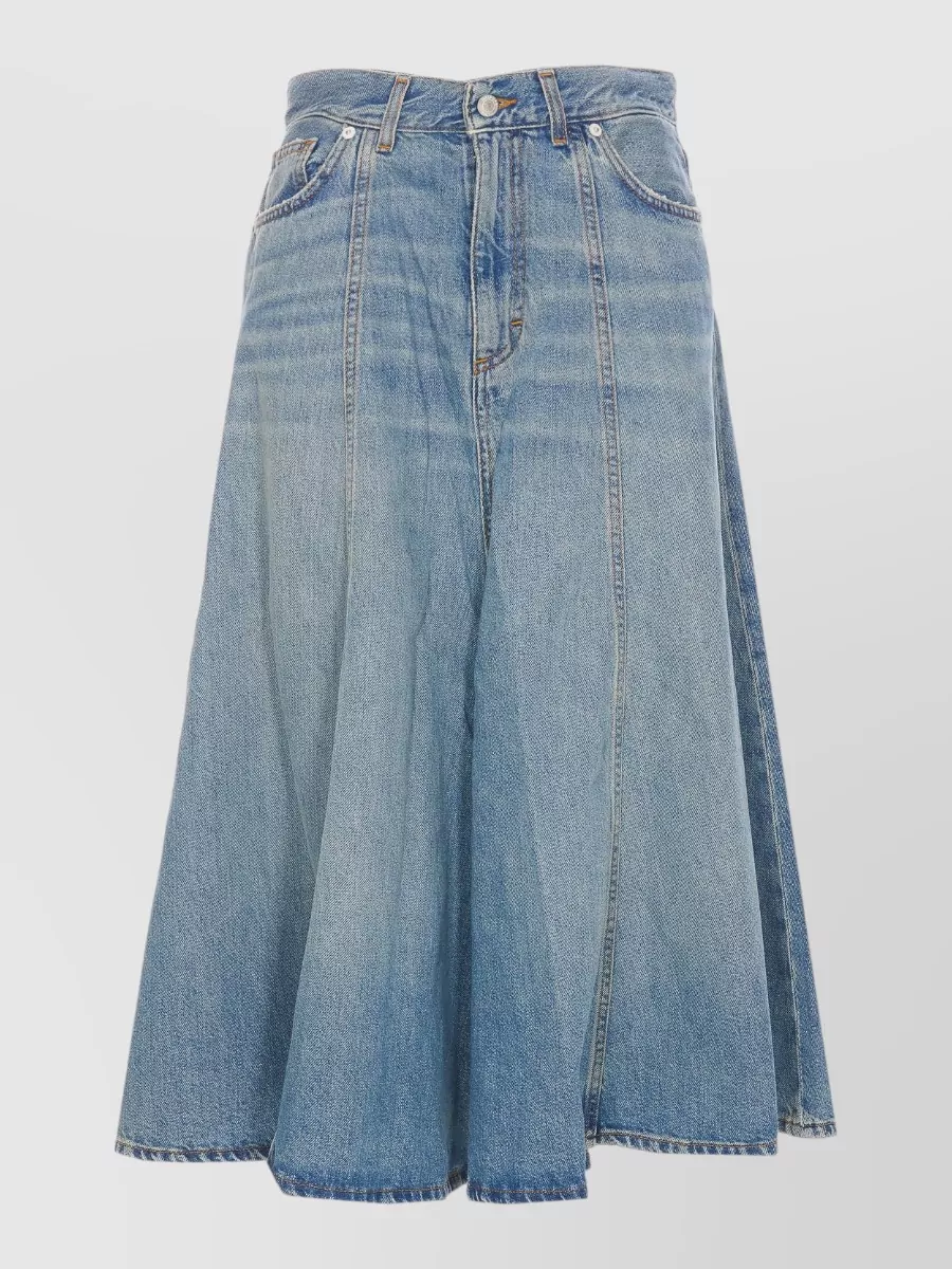 Haikure denim serenity midi a-line skirt